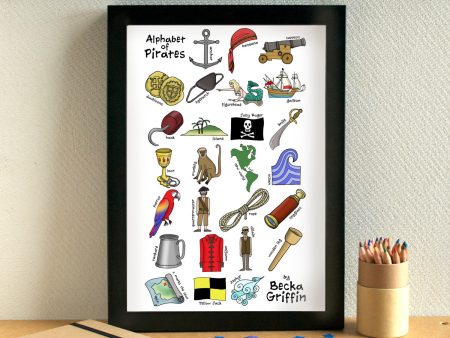 Pirate Alphabet Art Print For Sale