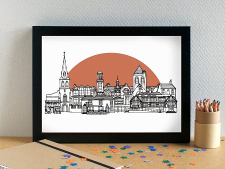 Old Swan Liverpool Skyline Landmarks Art Print - can be personalised For Sale