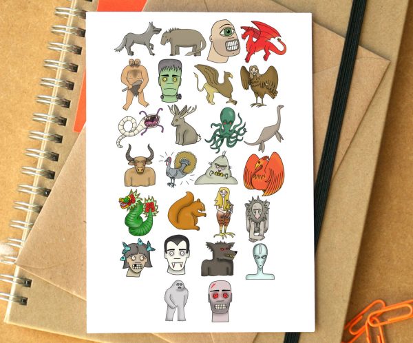 Monsters Alphabet Greetings Card Online