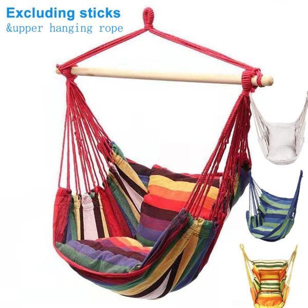 Portable Hammock Chair Canvas Bed Hammocks Garden Swing Hanging Leisure Lazy Rope Chair Swing Indoor Bedroom Seat Camping Hot on Sale