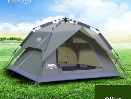 Desert&Fox Automatic Tent 3-4 Person Camping Tent,Easy Instant Setup Protable Backpacking for Sun Shelter,Travelling,Hiking Online Sale