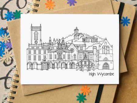 High Wycombe Skyline Landmarks Greetings Card Supply