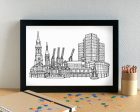 Bootle Skyline Landmarks Art Print - can be personalised Online now