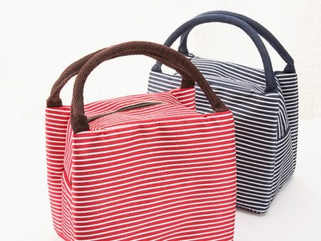 Waterproof Stripe Portable Insulated Oxford Cloth Food Picnic Bags For Women Children Men Cooler Bag Refrigerator Thermo Bag Lu For Sale