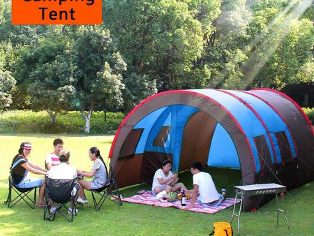 8-10 People Camping Tent Waterproof Portable Travel Tunnel Double Layer Large Family Canopy Sunshade for Big Family 4 Seasons Online Hot Sale