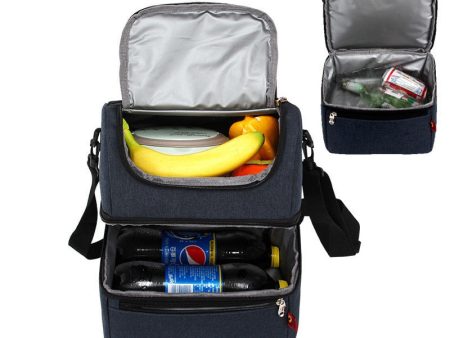 Double Layer Insulated Thermal Cooler Bag Picnic Food Drink Lunch Box Women Men Bento Fresh Keeping Container Accessories Case Fashion