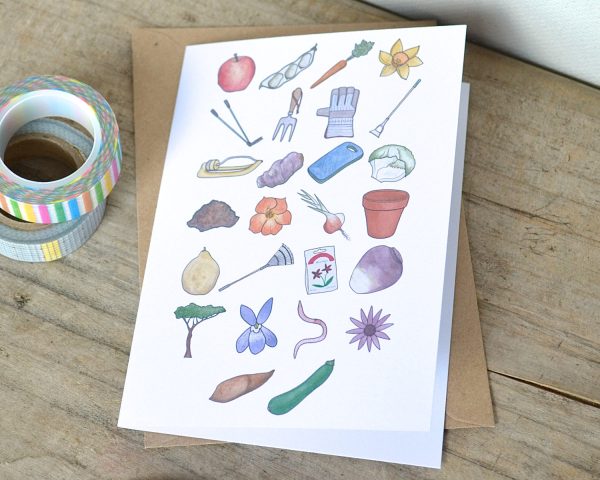 Gardening Alphabet Greetings Card Online