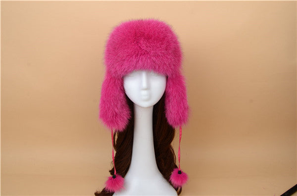 2021 100% Fashion New Style Winter Russian Natural Real Fox Fur Hat Hot Sale Women Warm Good Quality Genuine Real Fox Fur Cap Online