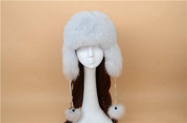 2021 100% Fashion New Style Winter Russian Natural Real Fox Fur Hat Hot Sale Women Warm Good Quality Genuine Real Fox Fur Cap Online