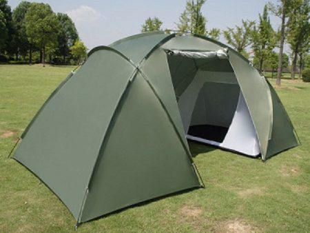 4-6 Person Double Layer Waterproof Camping Tent，Two Bedrooms Big Space Tent For Hiking Familiy Party Traveling Fishing 3 Colors For Discount