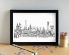 Bradford Skyline Landmarks Art Print - can be personalised Online