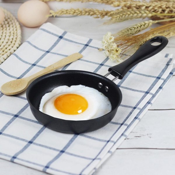 12cm Cute Breakfast Omelette Mini Portable Pot Frying Pan Kitchen Supplies Home Non Stick Long Handle Anti-scratch Coating Cheap