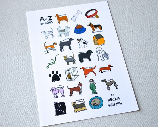 Dog Alphabet Art Print Discount