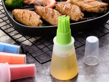 1 Pcs Portable Silicone Bottle With Brush Grill Oil Brushes Liquid Oil Pastry Baking BBQ Tool Tools For Kitchen Accessories Fashion