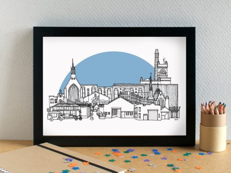 Baltic Triangle Skyline Landmarks Art Print - can be personalised Hot on Sale