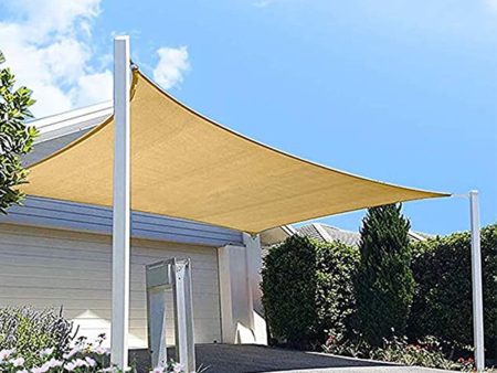 300D Waterproof Polyester Square Rectangle Shade Sail garden terrace Canopy swimming Sun shade Camping Hiking Yard sail awning on Sale