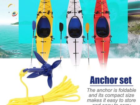 Boats Folding Anchor 4 Tines Aluminum Compact Anchor Buoy Kit Bag Marine Rope For Canoes Kayaks Sailboats Online Sale