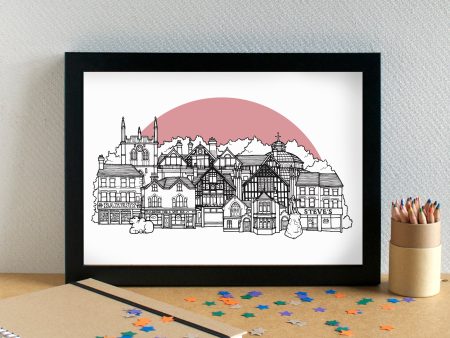 Aigburth Liverpool Skyline Landmarks Art Print - can be personalised Online Hot Sale