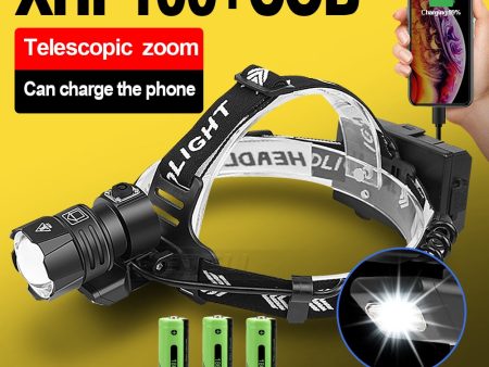 500000 LM XHP100 Powerful Led Headlamp 18650 XHP90.2 Led Headlight Rechargeable USB Head Flashlight XHP70 Zoom Head Torch Light For Sale