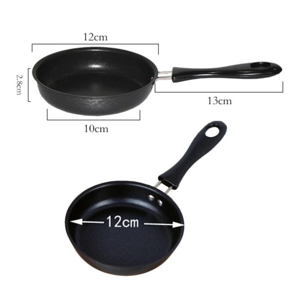 12cm Cute Breakfast Omelette Mini Portable Pot Frying Pan Kitchen Supplies Home Non Stick Long Handle Anti-scratch Coating Cheap