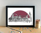 London Skyline Art Print - with West Ham United FC Stadium - can be personalised For Cheap