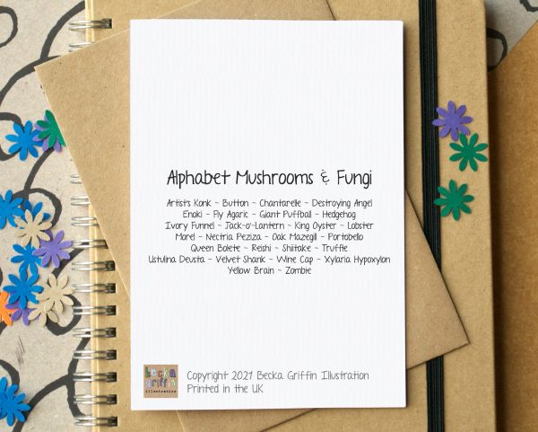 Mushroom Alphabet Greetings Card Online Sale