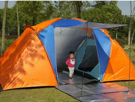 5-8 Person Large Camping Tent Double Layer Waterproof Two Bedrooms Travel Tent for Family Party Travel Fishing 420x220x175CM Online Hot Sale