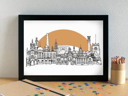 Bradford Skyline Landmarks Art Print - can be personalised Online