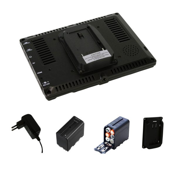 Cam Caddie C7 7  1280 x 800 HD IPS Field Monitor + Canon LP-E6 Battery Plate + EU Compatible Power Supply For Sale