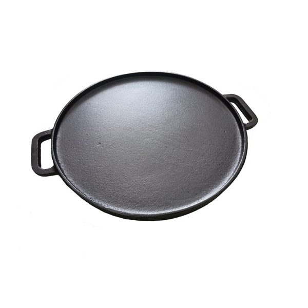 30cm Double-sided Round Cast Iron Grill Pan Multifunctional Uncoated Teppanyaki Steak Frying Pan Fashion