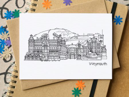 Weymouth Skyline Landmarks Greetings Card Online Hot Sale