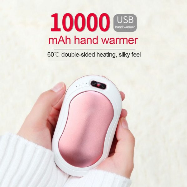 8-12h 10000mAh Electric Hand Warmer USB Rechargeable LED Heater 5s Quick Heating Pocket Mobile Power Mini 5V Long-Life Pocket Online now