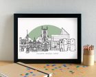 Canterbury Skyline Landmarks Art Print - can be personalised on Sale