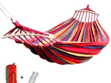 190x150cm Hanging Hammock With Spreader Bar Double Single Adult Strong Swing Chair Travel Camping Sleeping Bed Outdoor Furniture Discount