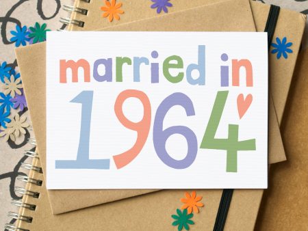 Married in 1964 Sixtieth Wedding Anniversary Card Online