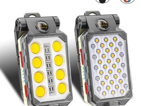 USB Rechargeable COB Work Light Portable LED Flashlight Adjustable Waterproof Camping Lantern Magnet Design with Power Display Supply