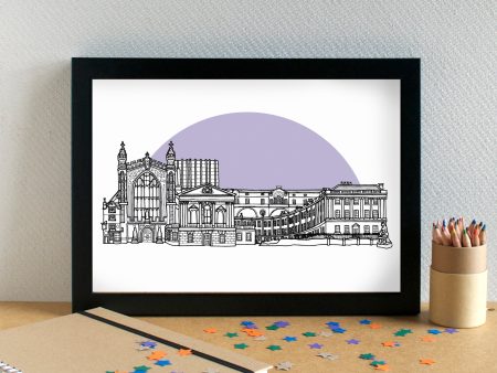 Bath Skyline Landmarks Art Print - can be personalised Fashion