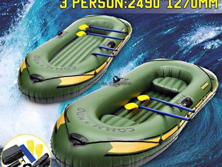 2 Person 3 Person Thickening Inflatable Boat Raft River Lake Dinghy Boat Pump Fishing Boat with Oars Set Load 200kg Cheap