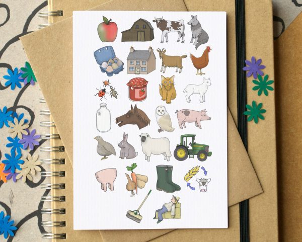 Farm Alphabet Card Fashion