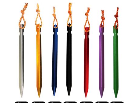 10pcs set 18cm Aluminum alloy Tent Pegs with Rope Stake Camping Hiking Equipment Outdoor Traveling Tent Accessories For Sale