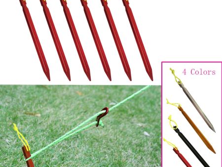 18cm Aluminument Tent Pegs Nails with Rope Stake Camping Hiking Equipment Outdoor Traveling Tent Sand Ground Accessories Discount