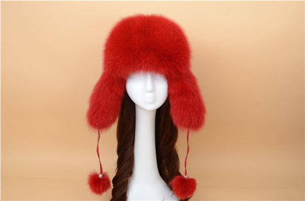 2021 100% Fashion New Style Winter Russian Natural Real Fox Fur Hat Hot Sale Women Warm Good Quality Genuine Real Fox Fur Cap Online