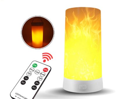 BUYBAY LED Flame Effect Light Rechargeable Portable Night Light Emulation Fire Flickering Lamp Vintage Atmosphere Decor Lighting Supply