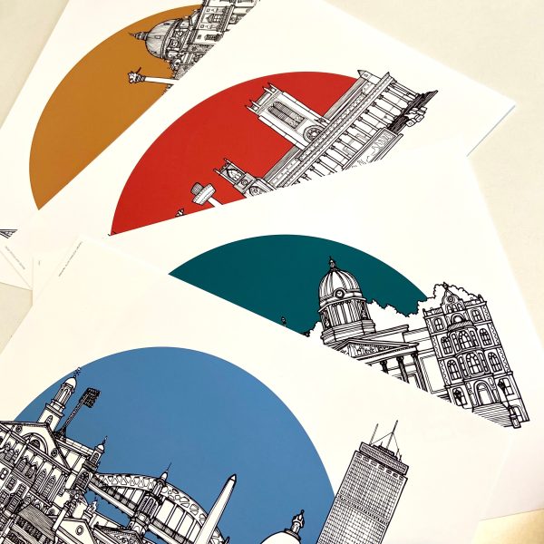 Allerton Liverpool Skyline Landmarks Art Print - can be personalised Online Hot Sale