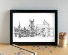 Canterbury Skyline Landmarks Art Print - can be personalised on Sale