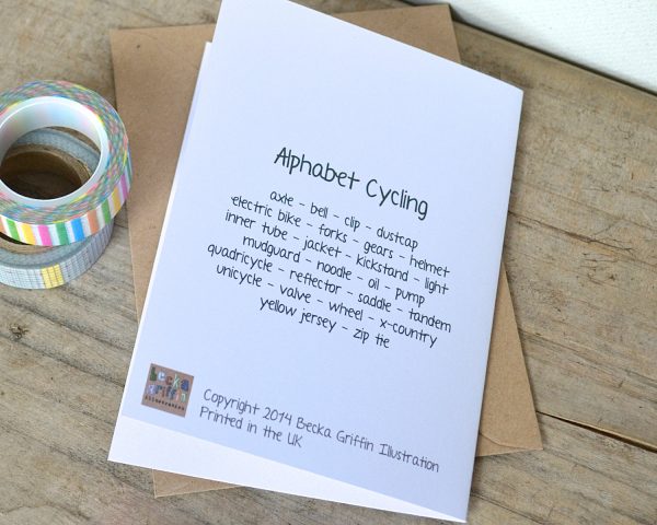 Cycling Alphabet Greetings Card For Discount