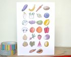 Fruit and Vegetable Alphabet Greetings Card Online Sale