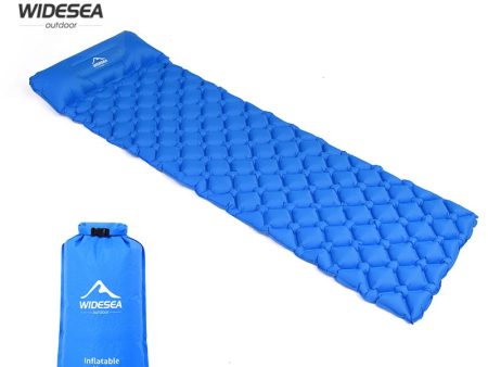 Widesea Camping Sleeping Pad Inflatable Air Mattresses Outdoor Mat Furniture Bed Ultralight Cushion Pillow Hiking Trekking Hot on Sale