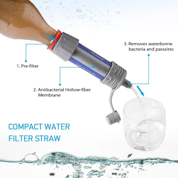 Water Purifier System with 5000 Liters Filtration Capacity for Camping Emergency Survival Tool Outdoor Water Filter Straw Online Sale