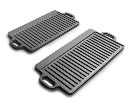 Cast Iron Outdoor Baking Tray Double-sided Iron Plate Cast Iron Pan BBQ Griddles Cookware Online Hot Sale